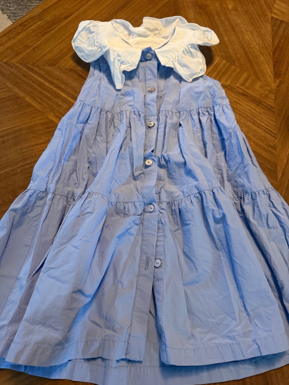 Zara Light Blue Dress with White Collar Size 6